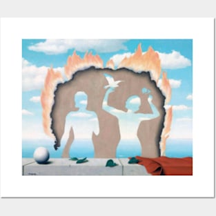 Rene Magritte Couple Burn Posters and Art